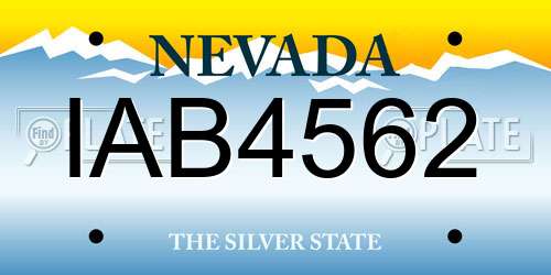IAB4562 Nevada License Plate