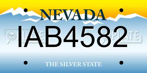 IAB4582 Nevada License Plate