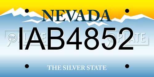 IAB4852 Nevada License Plate