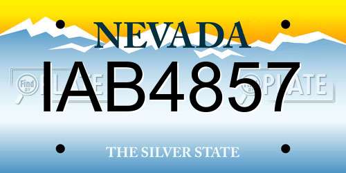 IAB4857 Nevada License Plate
