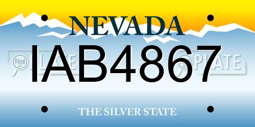 IAB4867 Nevada License Plate