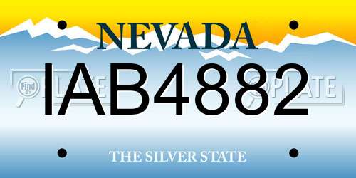 IAB4882 Nevada License Plate