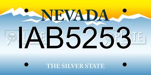 IAB5253 Nevada License Plate
