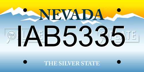IAB5335 Nevada License Plate