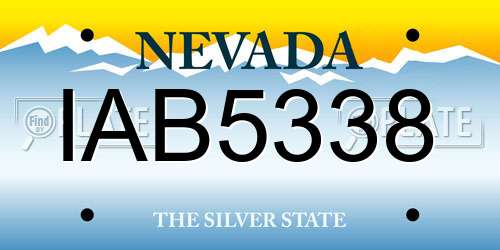 IAB5338 Nevada License Plate