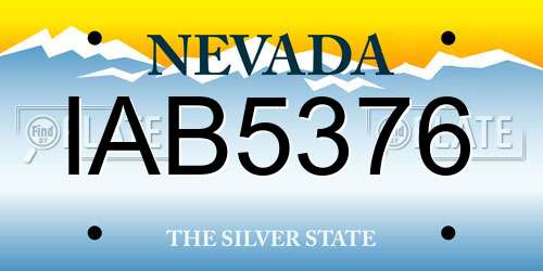 IAB5376 Nevada License Plate