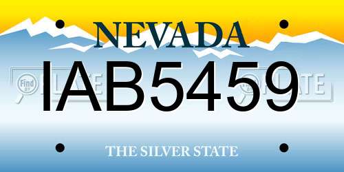 IAB5459 Nevada License Plate
