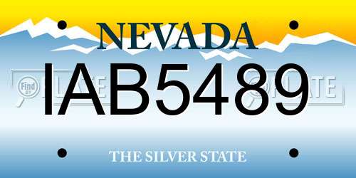 IAB5489 Nevada License Plate