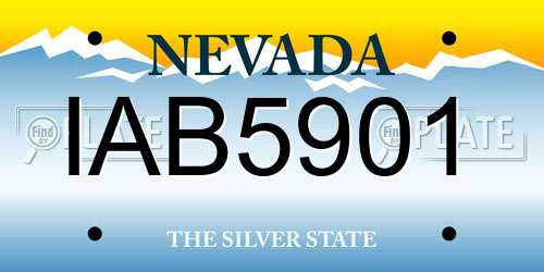 IAB5901 Nevada License Plate