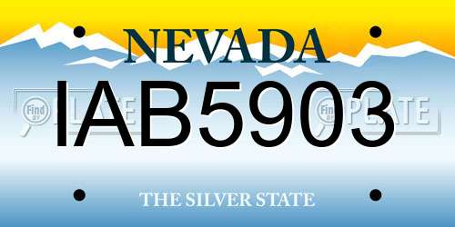 IAB5903 Nevada License Plate