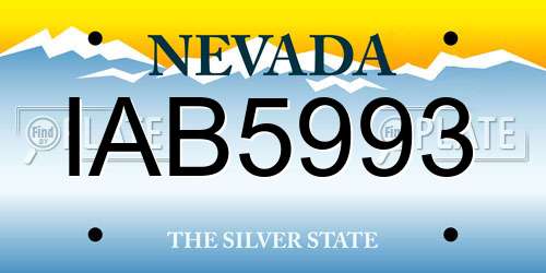 IAB5993 Nevada License Plate
