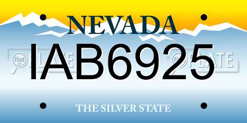 IAB6925 Nevada License Plate