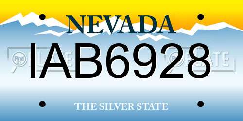 IAB6928 Nevada License Plate