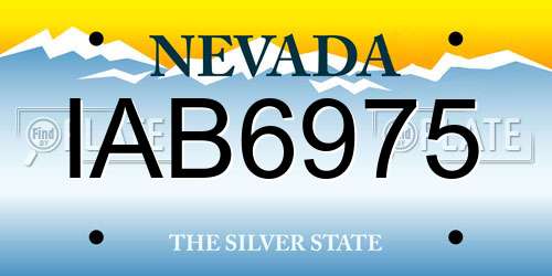 IAB6975 Nevada License Plate