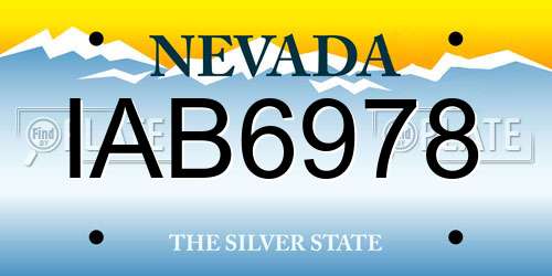 IAB6978 Nevada License Plate