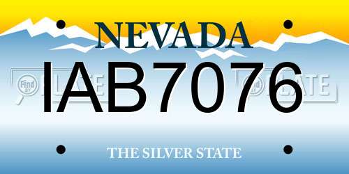IAB7076 Nevada License Plate