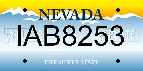 IAB8253 Nevada License Plate