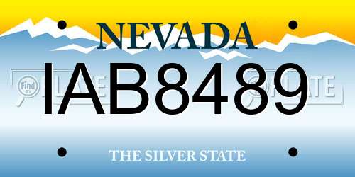 IAB8489 Nevada License Plate