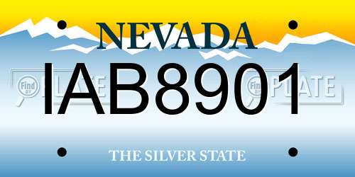 IAB8901 Nevada License Plate