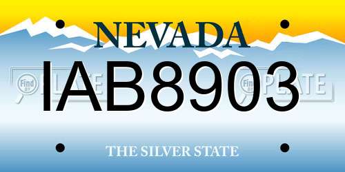IAB8903 Nevada License Plate