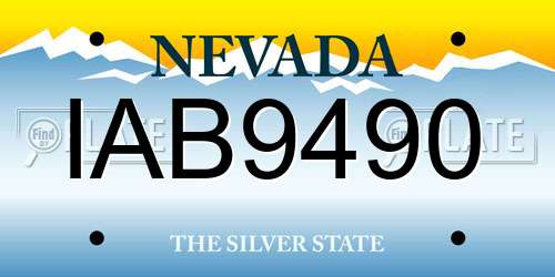 IAB9490 Nevada License Plate