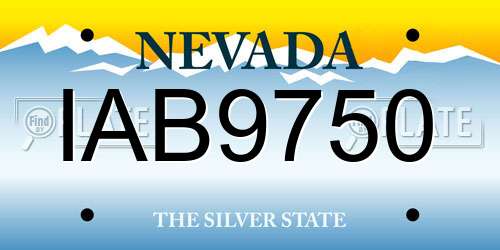 IAB9750 Nevada License Plate