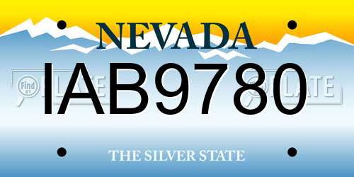 IAB9780 Nevada License Plate