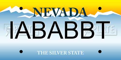 IABABBT Nevada License Plate