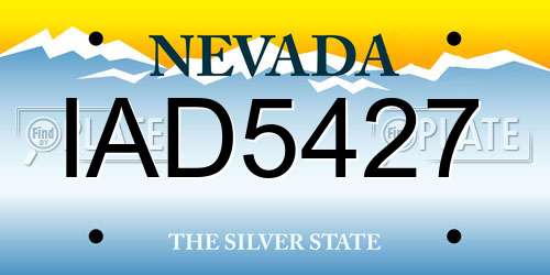 IAD5427 Nevada License Plate