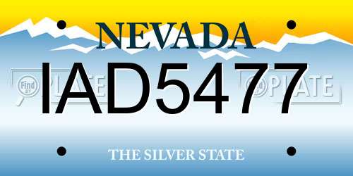 IAD5477 Nevada License Plate