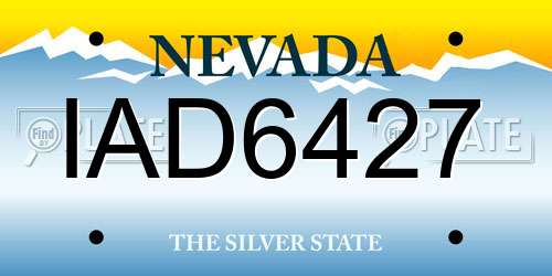 IAD6427 Nevada License Plate