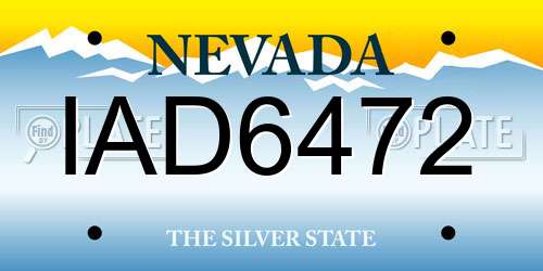IAD6472 Nevada License Plate