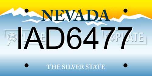 IAD6477 Nevada License Plate