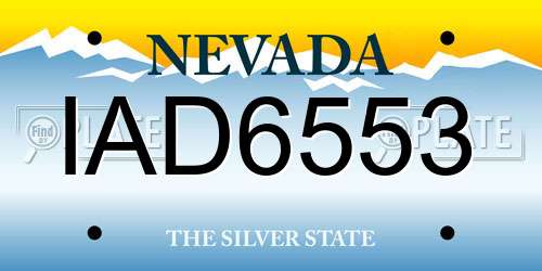 IAD6553 Nevada License Plate