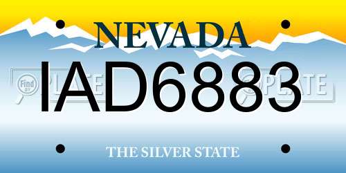 IAD6883 Nevada License Plate