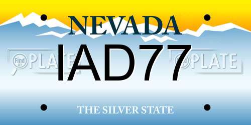 IAD77 Nevada License Plate
