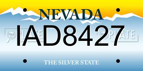 IAD8427 Nevada License Plate