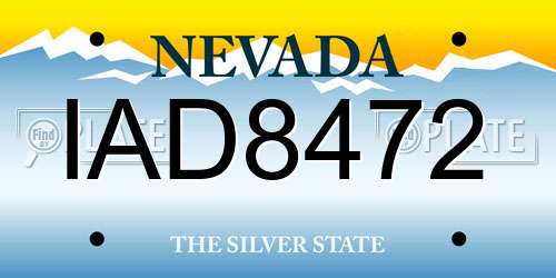 IAD8472 Nevada License Plate