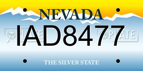 IAD8477 Nevada License Plate