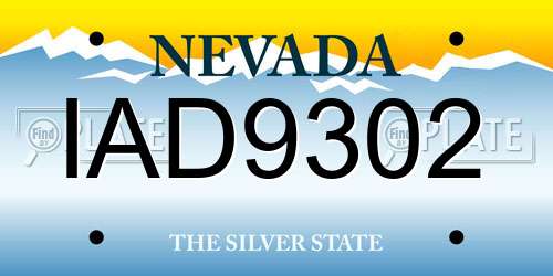 IAD9302 Nevada License Plate