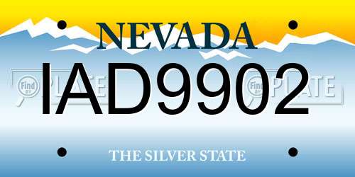 IAD9902 Nevada License Plate