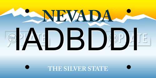 IADBDDI Nevada License Plate