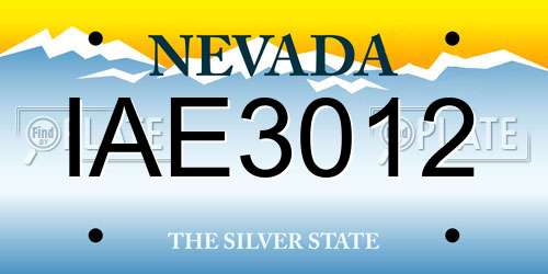 IAE3012 Nevada License Plate