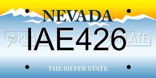 IAE426 Nevada License Plate