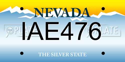 IAE476 Nevada License Plate