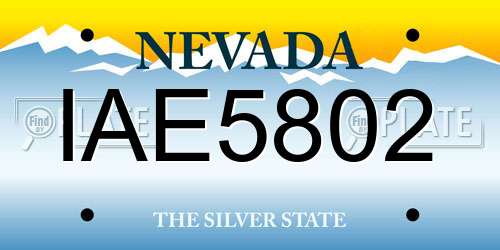IAE5802 Nevada License Plate