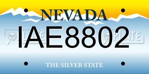 IAE8802 Nevada License Plate