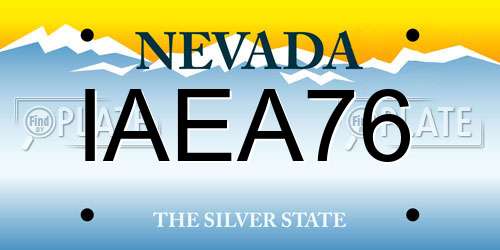 IAEA76 Nevada License Plate