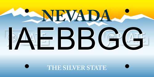 IAEBBGG Nevada License Plate