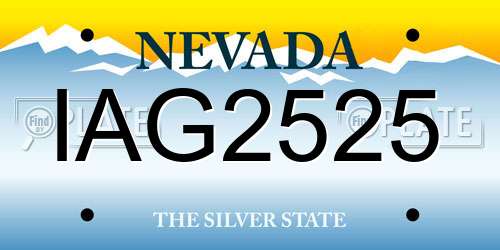 IAG2525 Nevada License Plate